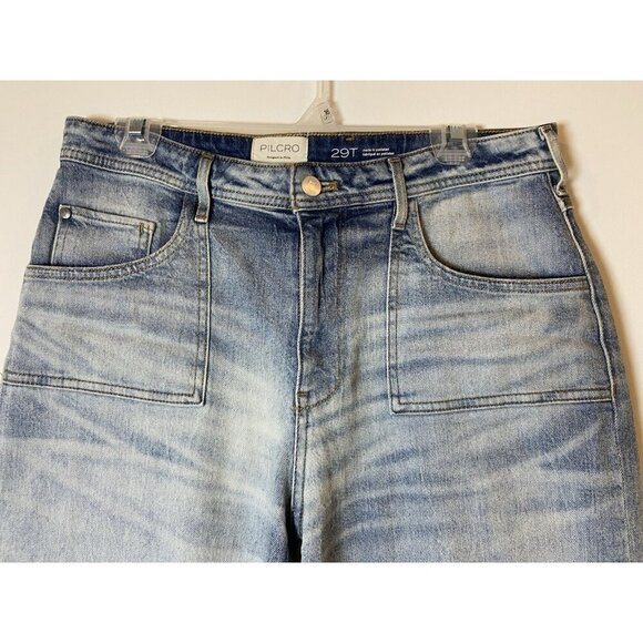 Pilcro and the Letterpress Jeans Wide Leg Front Pockets Size 29T Tall - Picture 2 of 5